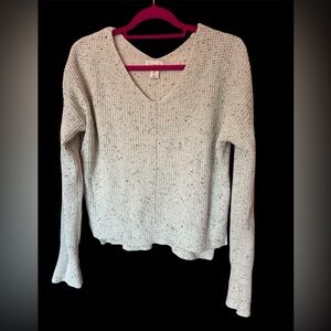 If it were me.  Speckled Cream V-Neck Sweater L
